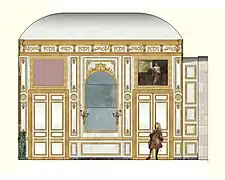 Restitution de la paroi ouest du Grand Salon des marronniers, XVIIIe&nbsp;siècle.