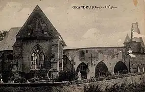 L'église après les destructions de la guerre 14/18.