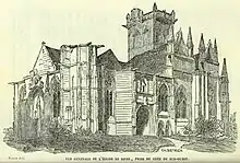 Gravure de l'église au temps d'Arcisse de Caumont