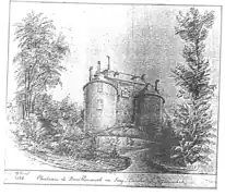 Gravure du château de Bouillancourt (1866) - vue de l'Ouest