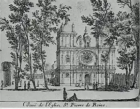 L'église de Saint-Pierre-les-Dames au XIVe&nbsp;siècle.