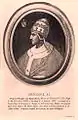 Grégoire XI, gravure du XIXe&nbsp;siècle, imprimée à Avignon.