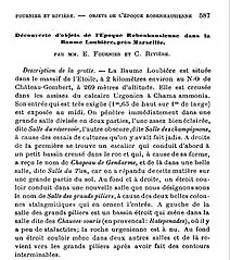 Le début de l'article de 1893 qui révèle des découvertes dans la grotte