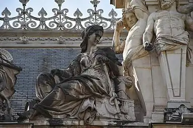 Le Commerce, Lyon, palais de la Bourse, façade nord.