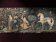 Tapisserie de saint Éloi et Vierge à l'Enfant.