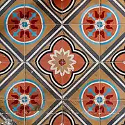 Divers carrelages de l'hôtel.