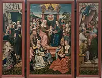 Maître de Francfort, Retable de Sainte Anne (vers 1492). Provient du monastère dominicain de Francfort.