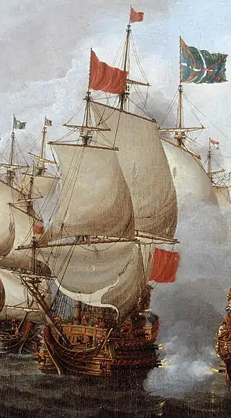 Le HMS Royal Oak (1664)&nbsp;(en) de la Royal Navy lors de la bataille des Quatre Jours.
