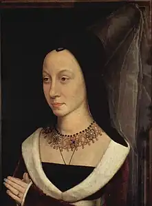 Hans Memling, Buste de Maria Portinari,  Diptyque Portinari (vers 1472).