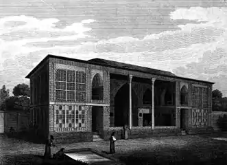 Façade arrière, perspective(dessin par Charles Heath (en), 1815)