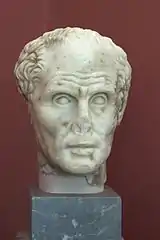 Tête d'un homme âgé, de la palestre du Lac, fin du IIe siècle av. J.-C.