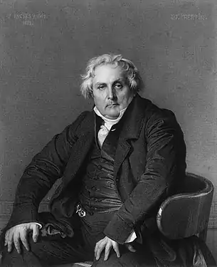 Portrait de monsieur Bertin (1844) d'après Ingres, burin d'Henriquel-Dupont.