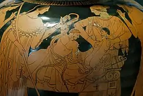 Héraclès enfant sauvant Iphiclès des serpents envoyés par Héra