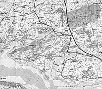 Carte topographique de la région de L'Hôpital-Camfrout de 1977.