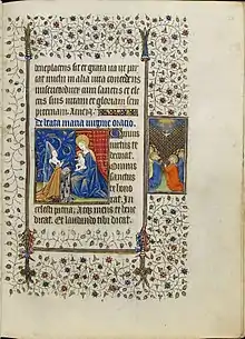 Miniature d'un artiste nantais, ajoutée a posteriori vers 1455, f.28r.