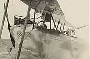 L'aviateur allemand Gerhard Felmy (de) dans son AEG C.IV sur le front de Palestine, 1916-1917
