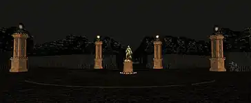 Illumination de la place de la statue de Louis XIV avec les huit piédestaux éphémères, 1697