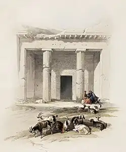 Tombe du nomarque Khnoumhotep&nbsp;II. Beni Hassan. Illustration David Roberts (1796-1864 de l'ère actuelle)