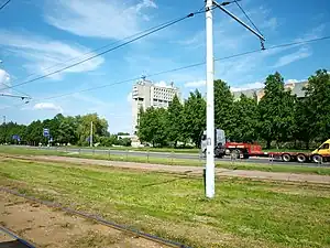 Vue des anciens bâtiments de l'usine radio