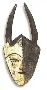 Masque imbimba. Kota et Kwele, région de Mékambo. Est de la République gabonaise