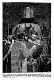 Impression des proclamations du coup d'État à l'Imprimerie nationale sous la surveillance de l'armée. Gravure extraite de l'ouvrage du républicain Taxile Delord, Histoire illustrée du Second Empire, Paris, imprimerie G. Baillière, 1880.