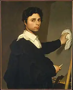 Copie de l'autoportrait à vingt-quatre ans attribuée à Laurence-Augustine Jubé Héquet, avec des retouches par Ingres, avant 1851 Metropolitan Museum of Art.