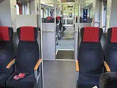 Compartiment 1re&nbsp;classe d'une voiture-pilote NPZ Domino.