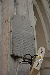 Plaque commémorative du xviie siècle.