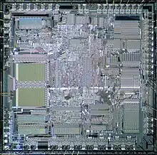 Vue du die du microprocesseur Intel 80286 en version 8&nbsp;MHz.