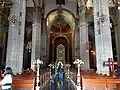 Vue intérieure de l'ancienne basilique Guadalupe au Mexique.