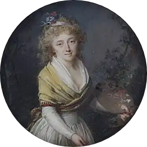 Portrait de Mme&nbsp;Pinson, miniature sur ivoire.