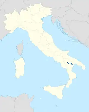 Parcours de la route sur une carte de l'Italie