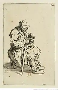 no&nbsp;24 : Le gueux assis et mangeant