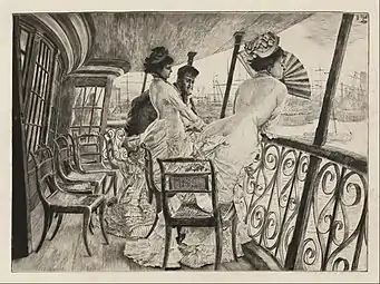 Le Pont du H.M.S. 'Calcutta' (Portsmouth) (Souvenir d'un bal à bord), 1876.