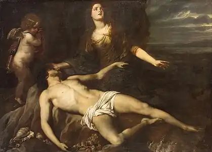 Héro déplorant la mort de Léandre, entre 1635 et 1637, musée d'Histoire de l'art de Vienne.