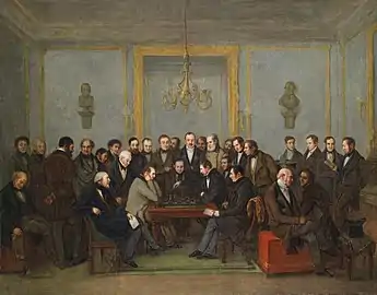 Une partie d'échecs entre Howard Staunton et Pierre Saint-Amant, le 16 décembre 1843 (Salon de 1846).