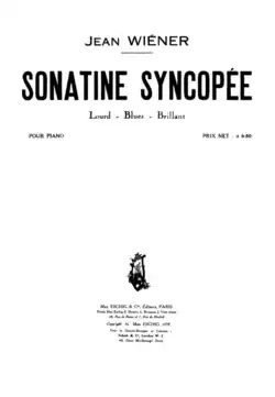 Couverture de partition, titre et nom d'auteur