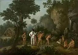 Le Chasseur d'esclaves amérindiens, J-B. Debret, v. 1820-30, Musée d'art de São Paulo, Brésil.