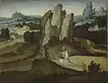 Paysage avec saint Jérôme pénintent, par Joachim Patinir, à la Staatliche Kunsthalle Karlsruhe.