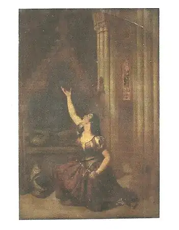 Jeanne d'Arc trouvant dans l'église Sainte-Catherine de Frébus l'épée dont elle rêvait, se consacre et la consacre au service de Dieu et de son pays.