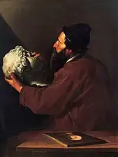 José de Ribera, Allégorie des sentiments, huile sur toile (114&nbsp;×&nbsp;88&nbsp;cm), v. 1630, Norton Simon Foundation.