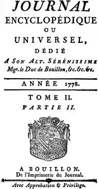 Image illustrative de l’article Journal encyclopédique