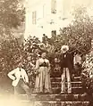 Julien-François Jeannel en 1895 avec sa femme Anne Ruelle et son petit-fils René Jeannel à la villa bleue de Villefranche-sur-Mer.