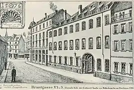 Julius Naeher : Vue sur le no&nbsp;1 depuis la rue Brûlée (1905).