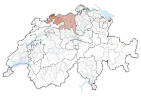 Localisation de Suisse du Nord-Ouest