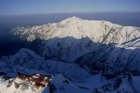 Vue du mont Kasa depuis le mont Yari.