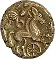 Celtes, Grande-Bretagne, Statère, Or, Ier&nbsp;siècle apr. J.-C., cheval stylisé
