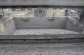 Le coke éteint est conservé quelque temps dans la trémie pour contrôle de qualité.