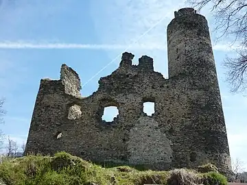Ruines du château de Kostomlaty (XIVe&nbsp;siècle).