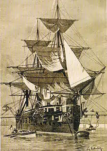 illustration de SMS Leipzig (1875)